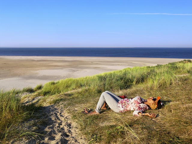 Kanitha relaxing at the Northern tip of Texel island