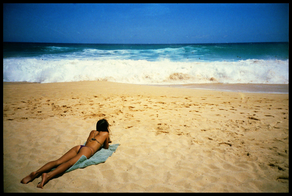 justin, girls, sun, art, film, beach, water, analog, hawaii, interesting, l...