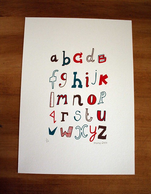 alphabet screen print