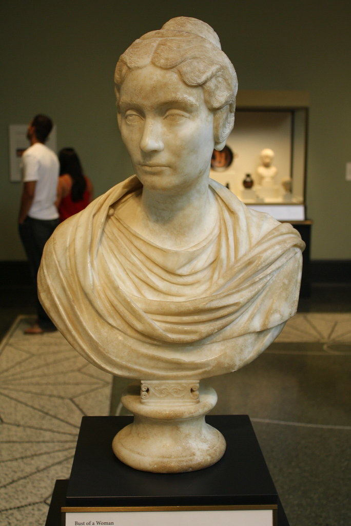 Marble portrait bust of a woman, Roman, Antonine