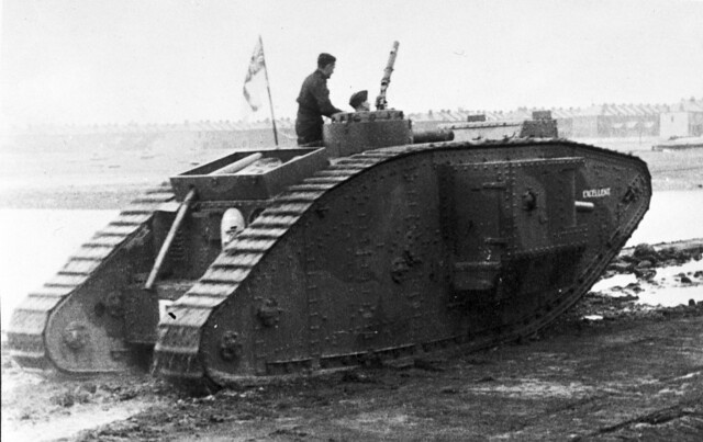 Bovington Tank Museum - Mark IV male Tank at HMS Excellent 1940 (2)