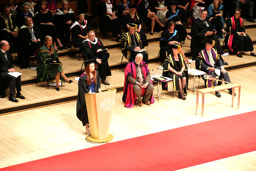 Graduating student addressing the assembly