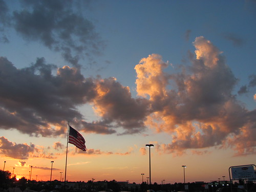 sunset sky clouds americanflag cartcorral arnoldmo jeffersoncountymo