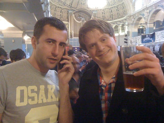 Nick and Richard........enjoying the beer...and telling someone they should have been here!