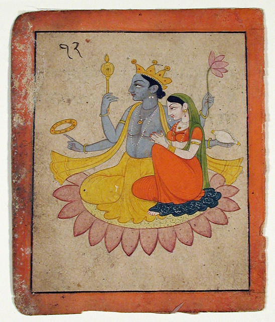 Vishnu with Lakshmi on a lotus