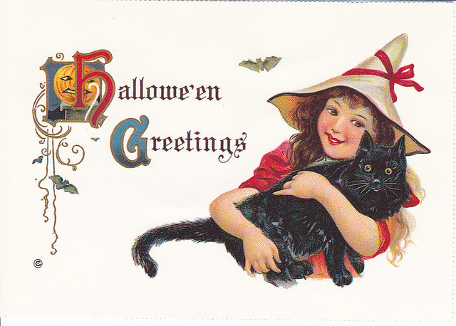 Halloween Vintage Reprint Postcard