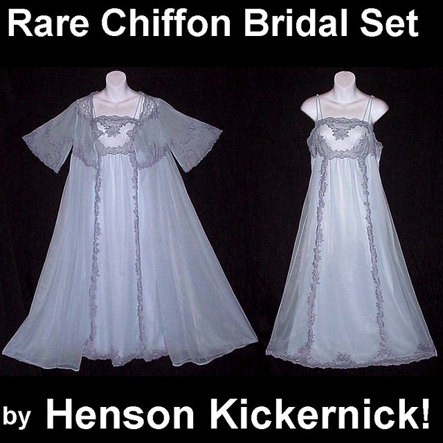 Rare Henson Kickernick Vintage Nightgown and Peignoir Set for Your Honeymoon or Bridal Gift!