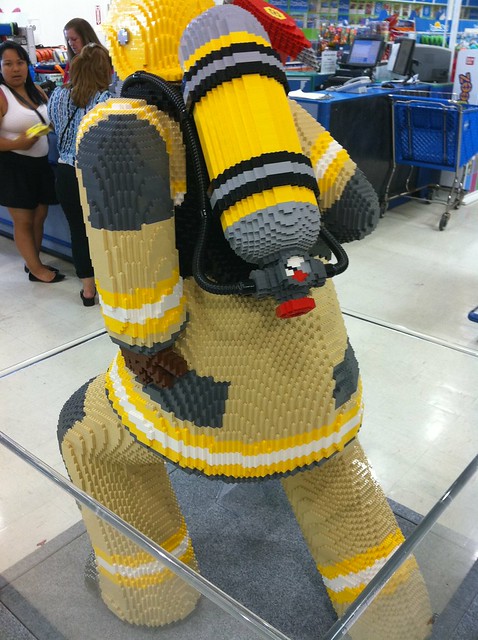 LEGO fireman, life-sized