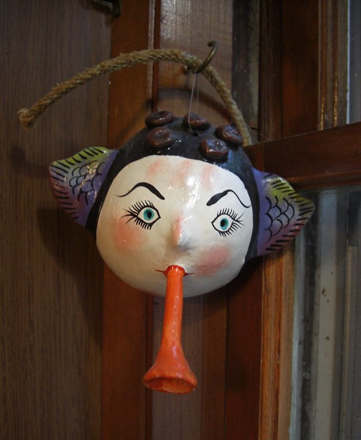 Mexican Mask with Orange Vuvuzela