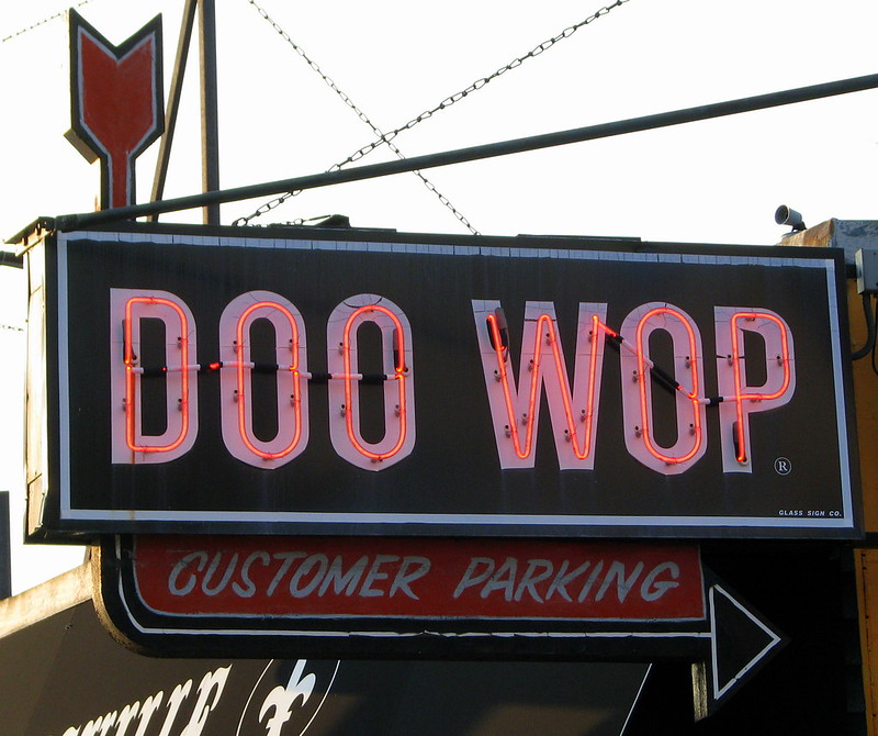 Doo Wop neon sign, Doo Wop is a music store in Louisville, …