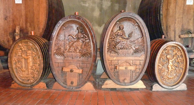 Old wine barrels at the Beringer Winery