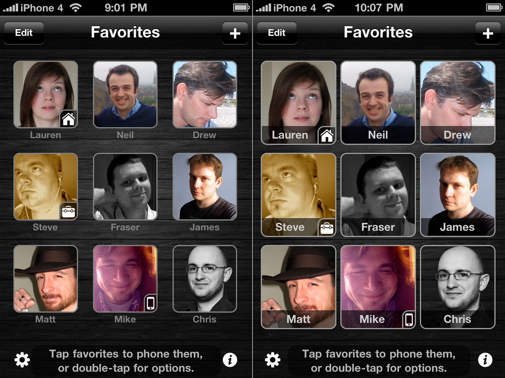 Labels in Favorites for iPhone
