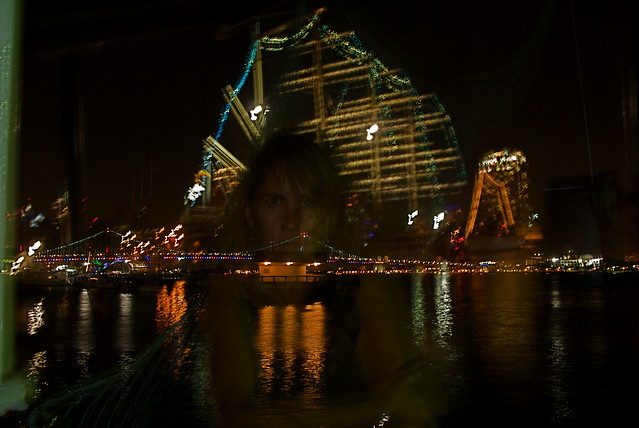 Photographerr Lesson #5: IF you can't remember SHIT, do NOT attempt to try long & double exposure for the FIRST time, WITHOUT a tripod, of the Ben Franklin Bridge & a ship docked or your GIRLFRIEND will appear in your photo & look at YOU like you're a fuc