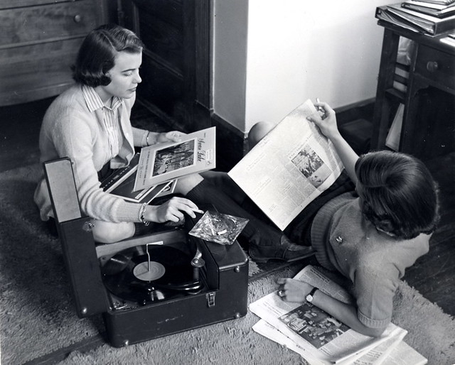 1950s Students Relax with Records