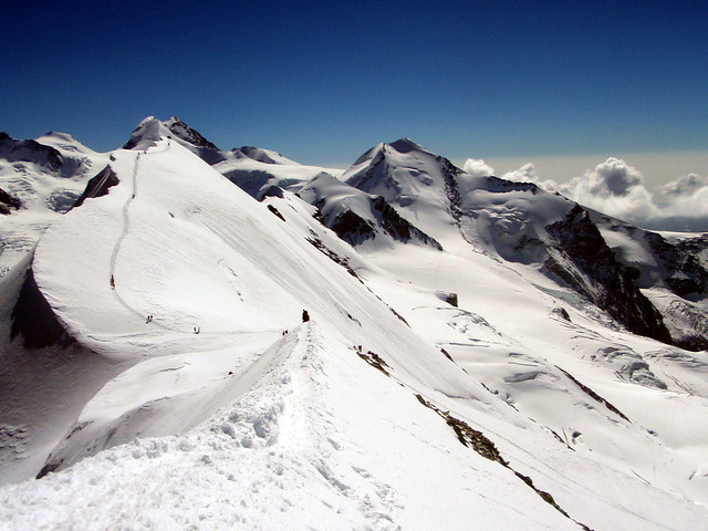 Breithorn Arete leading to the Cental Summit (4159m)