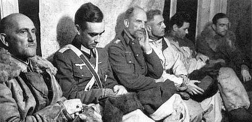 Field Marshal Paulus (second from left) with his staff after the surrender | by Radek6