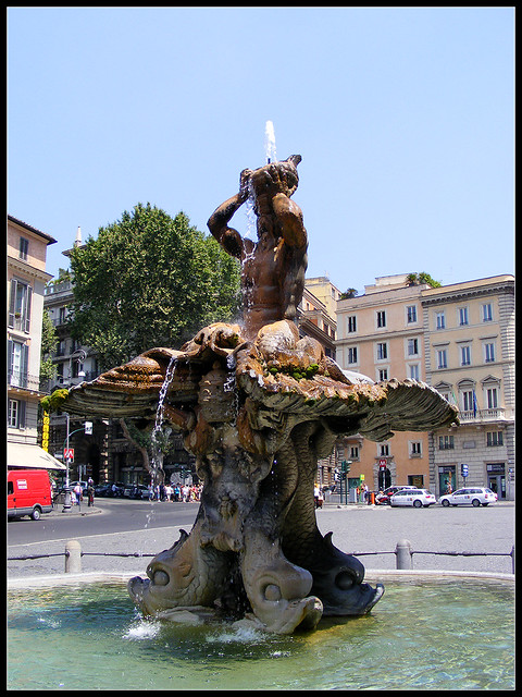 Triton Fountain on Piazza Barberini, Rome