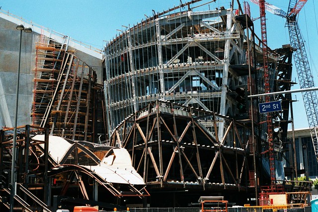 Walt Disney Concert Hall Under Construction, Los Angeles, CA. USA