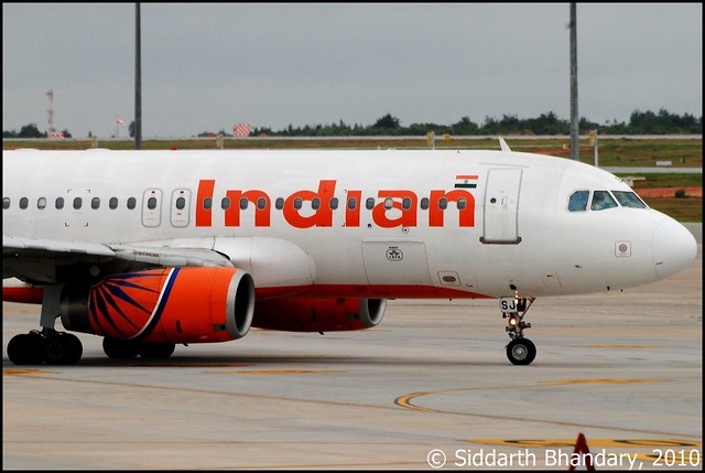 Indian Airlines Airbus A320 taxing on the ramp