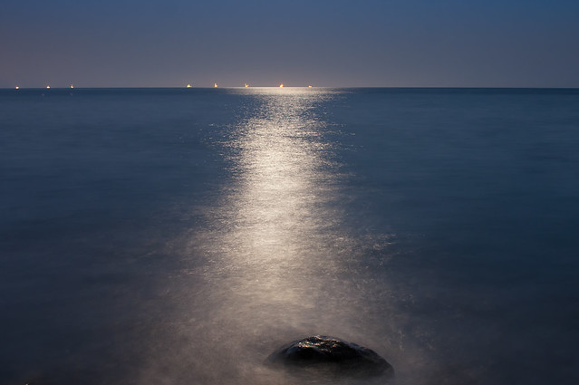 Moonlight Stripe on the Ocean