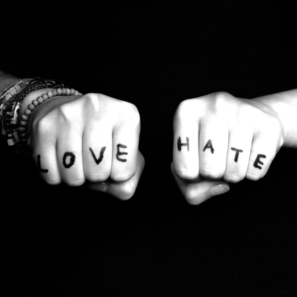 Love & Hate Tattooed Across The Knuckles Of Her Hands | Flickr