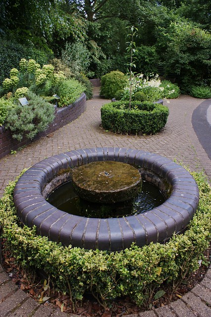 Sensory garden with circular water features