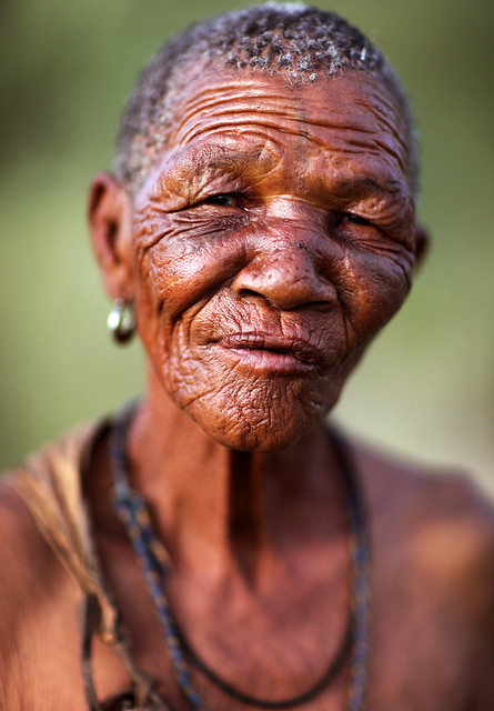 Old woman, Bushmen, Botswana, An old African woman from the…