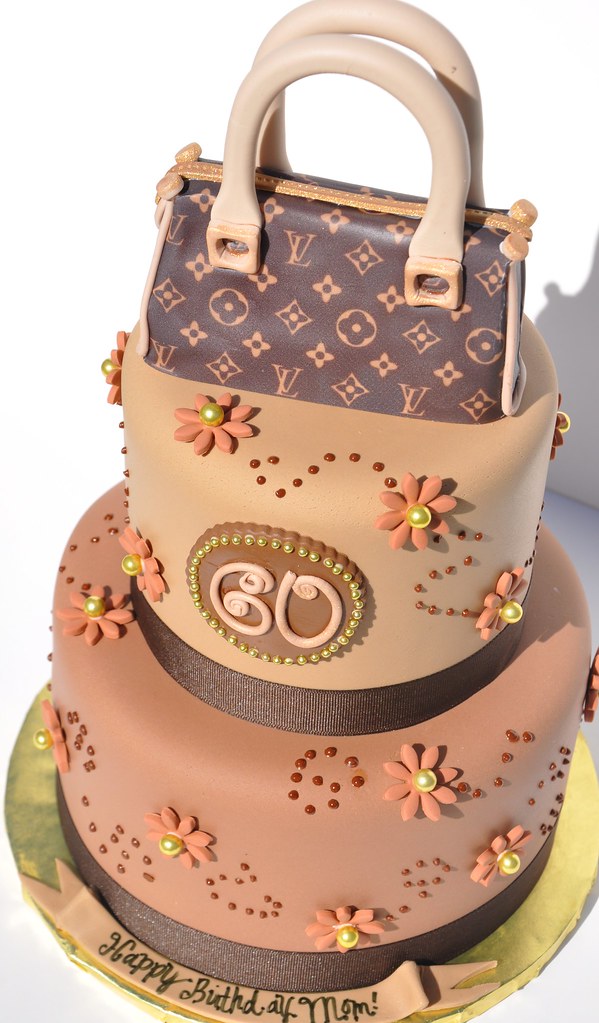 Louis Vuitton Purse Cake, Louis Vuitton Purse Cake for a 60…