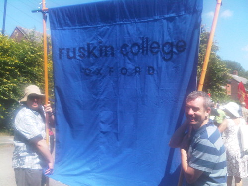 Back of the Ruskin banner at Tolpuddle 2010