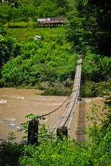 Aguas Termales de Azacualpa 04 - Wooden suspension bridge