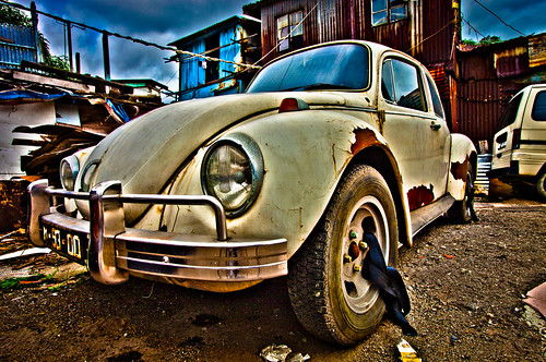 color colour car yard photoshop bug volkswagen eos junk beetle abandon macau ultrawide hdr macao lightroom 澳門 veedub photomatix volkswagentype1