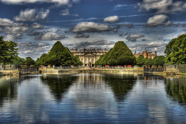 Hampton Court Palace from lake.