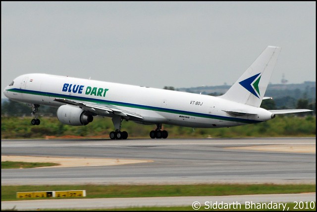 Blue Dart Boeing 757 rotating