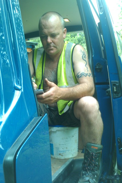 Blue van man.