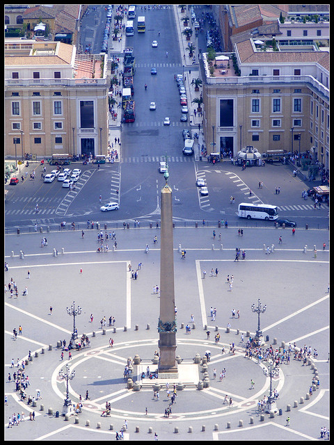 Obelisk on center of St. Peter's Square (Piazza San Pietro), Vatican