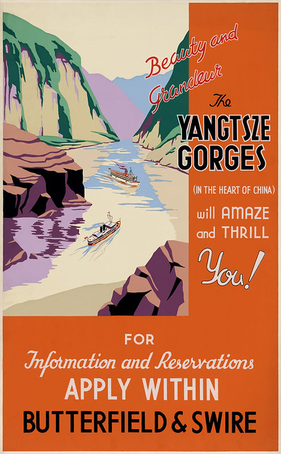 Beauty and grandeur: the Yangtze gorges, travel poster, ca. 1934