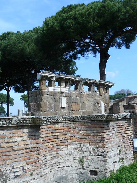 Remains of the ancient Roman theater at Ostia built at the end of the 1st century BCE
