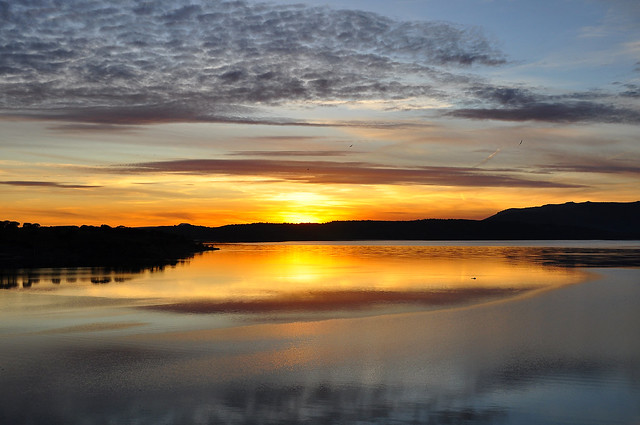 Sunset at Coghinas Lake