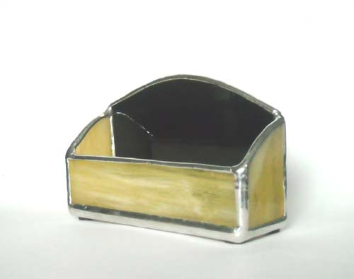 Black and Beige Stained Glass Business Card Holder