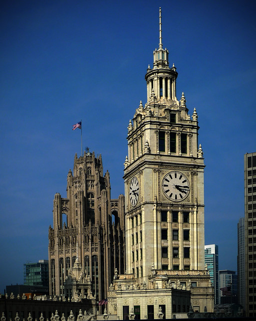 Wrigley and Tribune towers, Chicago