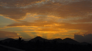 Sunset over the mountains at Cardwell Queensland