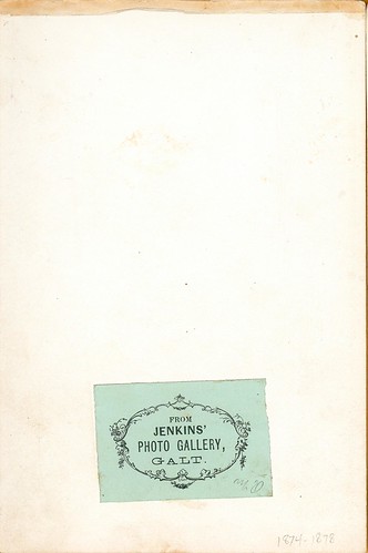 Woman by Jenkins' Photo Gallery of Galt, ON - reverse - Cabinet Card | by snap-happy1