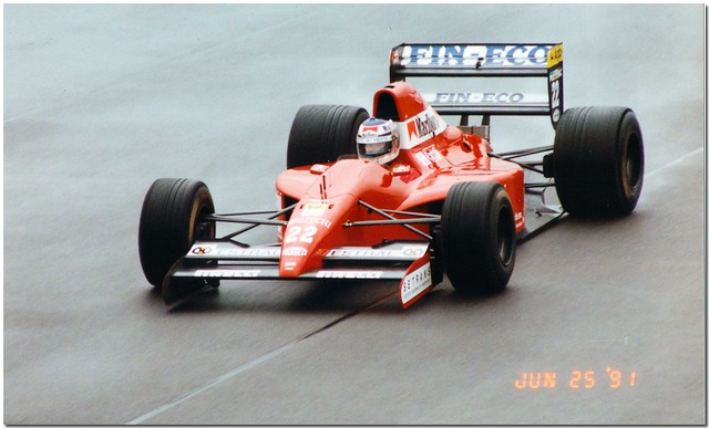 J J Lehto BMS Scuderia Italia Dallara Judd 191 F1. Testing British GP Silverstone 1991.