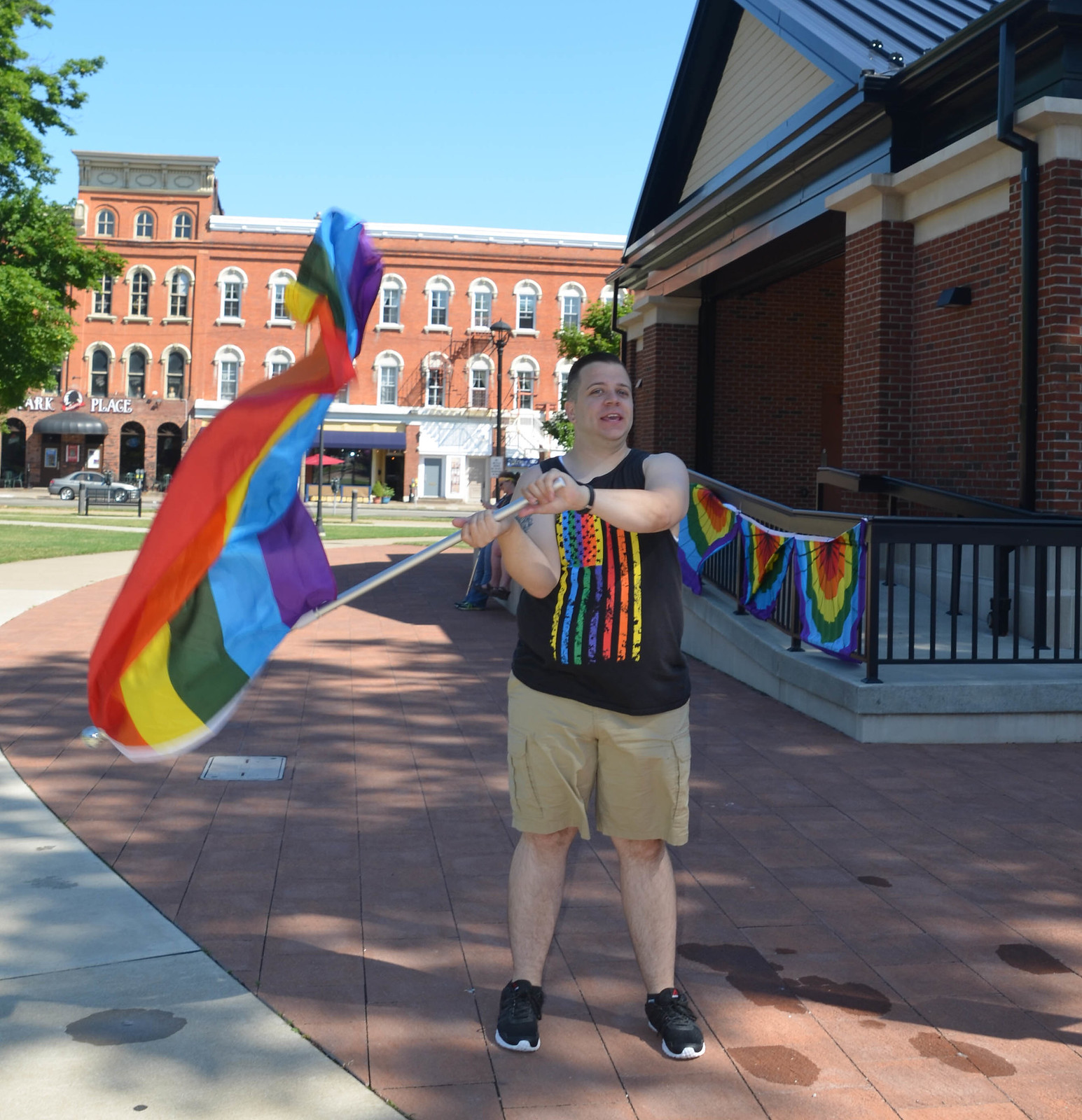 Alex with Pride flag