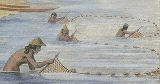 Detail of the ancient Chamorro fishing scene illustrated by J.A. Pellion from Freycinet’s Voyage Autour de Monde, Paris, 1824.

J.A. Pellion/Guam Public Library System