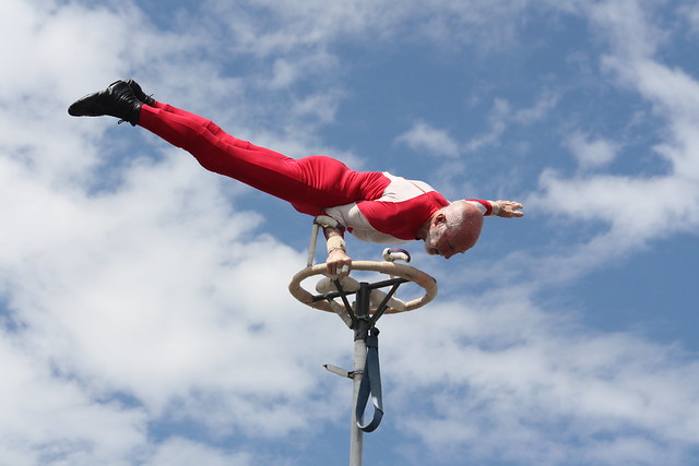 75 year old Clive Lotah, performing his Sway Pole Routine at the Perth Royal Show