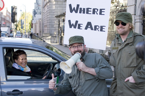 Mary Lou Mcdonald, Paddy Cullivan and Declan Rooney
