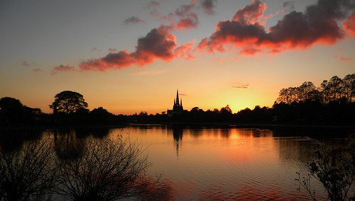 sunset pool clouds reflections stowe staffordshire lichfield lichfieldcathedral 100commentgroup bestcapturesaoi