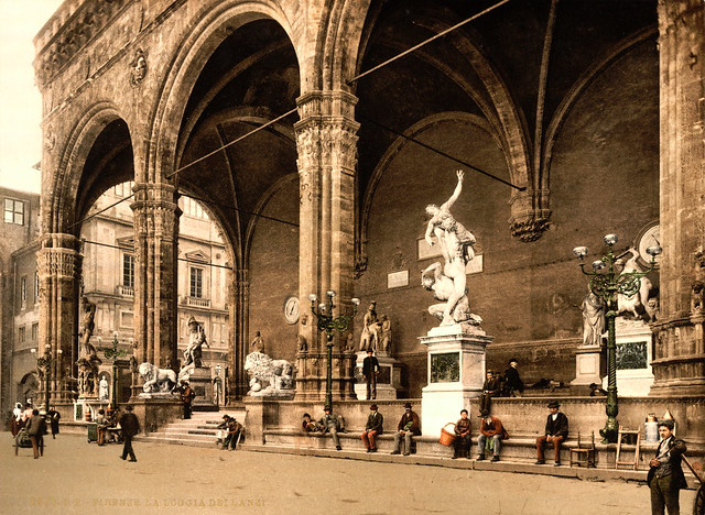 Loggia dei Lanzi, Florence, Tuscany, Italy, ca. 1897