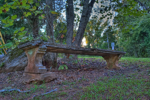 sunset bench georgia evening seat hdr indiansprings